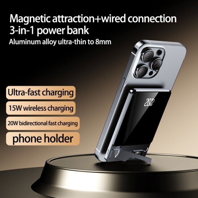 Banco de Energía Inalámbrico Magnético de 10000mAh con Carga Rápida de 20W y Ventilador de Enfriamiento Integrado, Precio de Fábrica, Ideal para Uso en Movimiento