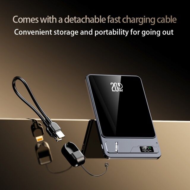 Banco de Energía Inalámbrico Magnético de 10000mAh con Carga Rápida de 20W y Ventilador de Enfriamiento Integrado, Precio de Fábrica, Ideal para Uso en Movimiento