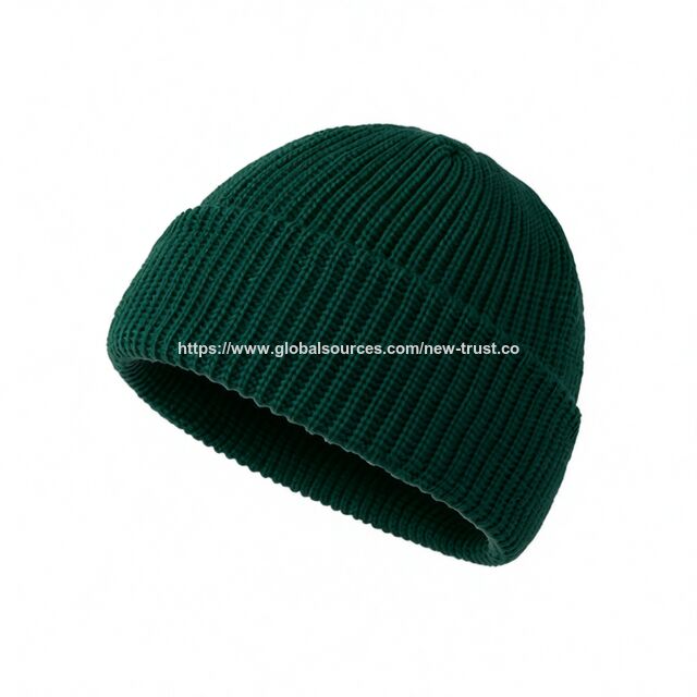 Elegante gorro de punto acanalado y cálido, gorro ajustado con puños para hombres y mujeres, uso diario informal al aire libre en invierno y otoño