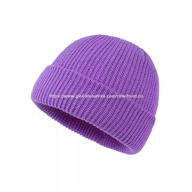 Elegante gorro de punto acanalado y cálido, gorro ajustado con puños para hombres y mujeres, uso diario informal al aire libre en invierno y otoño