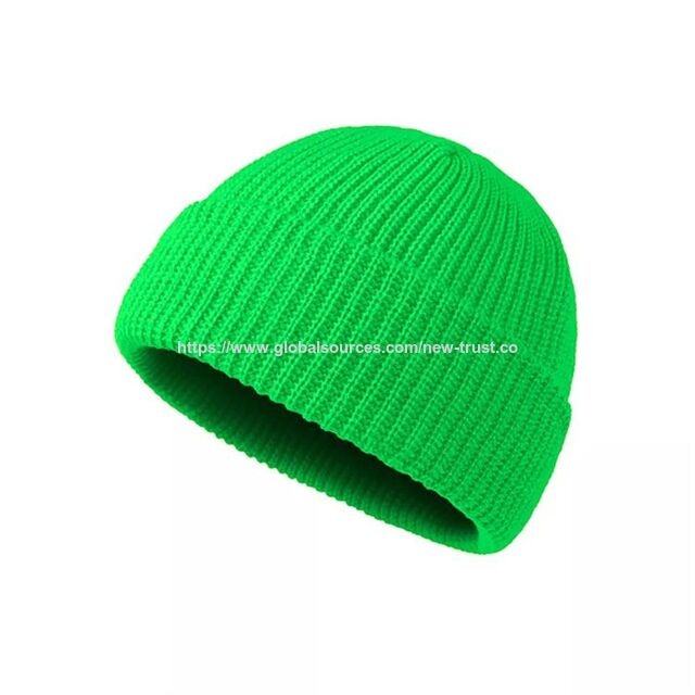 Elegante gorro de punto acanalado y cálido, gorro ajustado con puños para hombres y mujeres, uso diario informal al aire libre en invierno y otoño