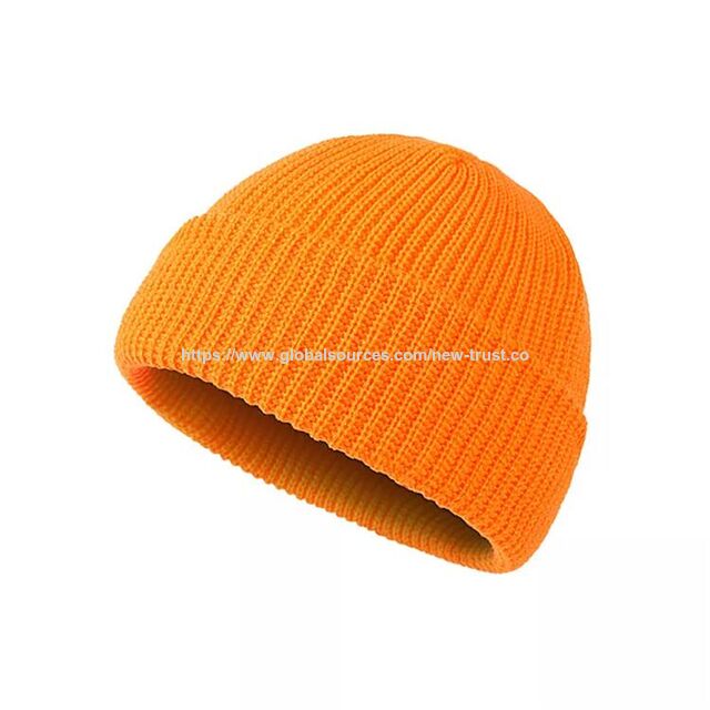 Elegante gorro de punto acanalado y cálido, gorro ajustado con puños para hombres y mujeres, uso diario informal al aire libre en invierno y otoño