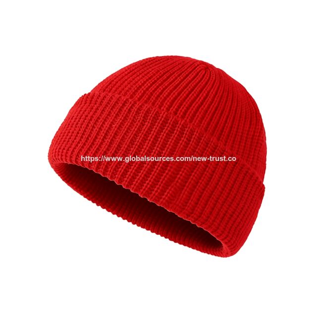 Elegante gorro de punto acanalado y cálido, gorro ajustado con puños para hombres y mujeres, uso diario informal al aire libre en invierno y otoño