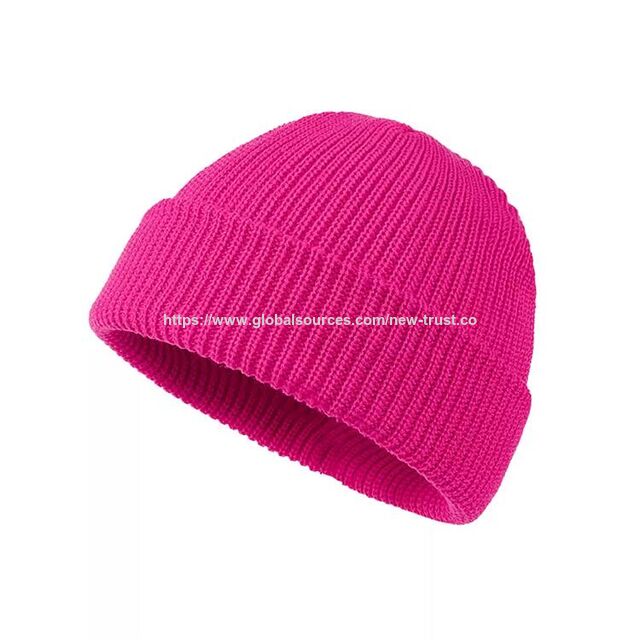 Elegante gorro de punto acanalado y cálido, gorro ajustado con puños para hombres y mujeres, uso diario informal al aire libre en invierno y otoño
