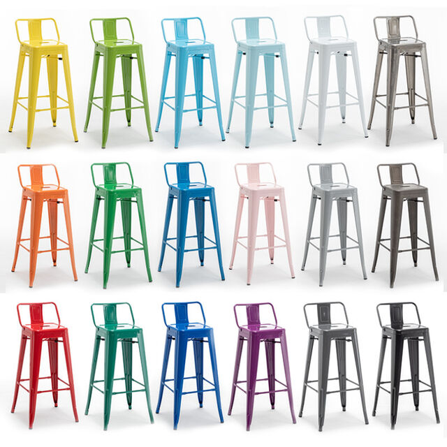 Moderner, minimalistischer Barhocker aus Eisenkunst mit Rückenlehne für Bar & Empfang
