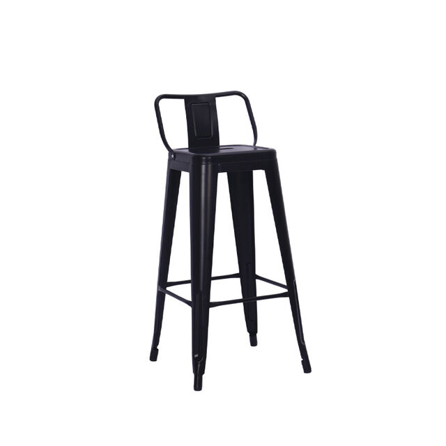 Moderner, minimalistischer Barhocker aus Eisenkunst mit Rückenlehne für Bar & Empfang