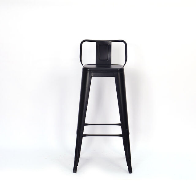 Moderner, minimalistischer Barhocker aus Eisenkunst mit Rückenlehne für Bar & Empfang