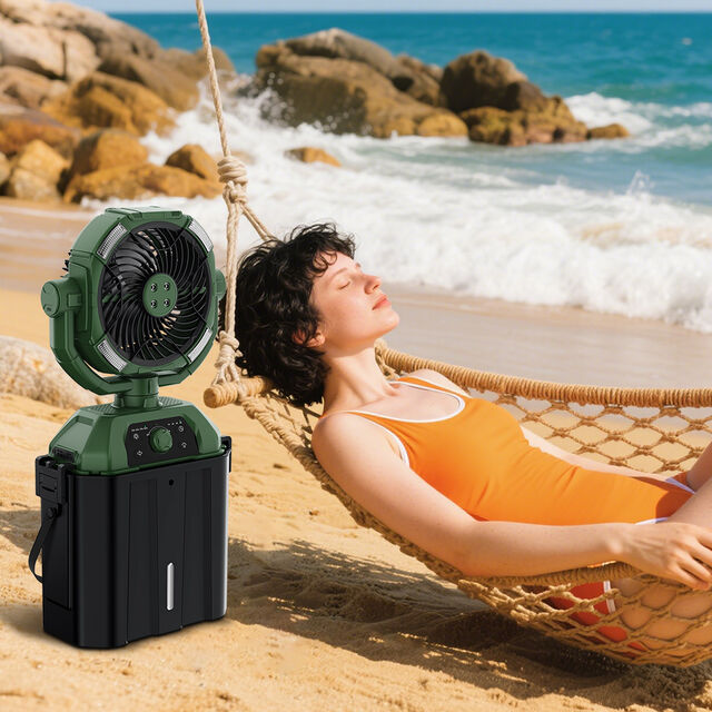 Exklusives Angebot für Händler: Hochleistungs-Campingventilator mit Eimeradapter, sicherer Schnalle, kundenspezifisch für Outdoor-Marken