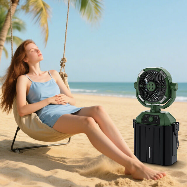 Exklusives Angebot für Händler: Hochleistungs-Campingventilator mit Eimeradapter, sicherer Schnalle, kundenspezifisch für Outdoor-Marken