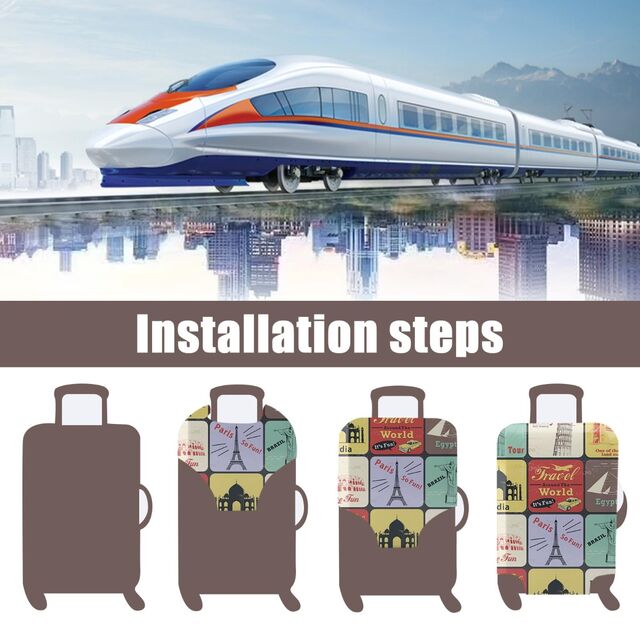 Gepäckhülle, Reisekofferhüllen, elastische Kofferschutzhülle, waschbarer, staubdichter Trolley-Koffer-Protektor passend für 22-24 Zoll
