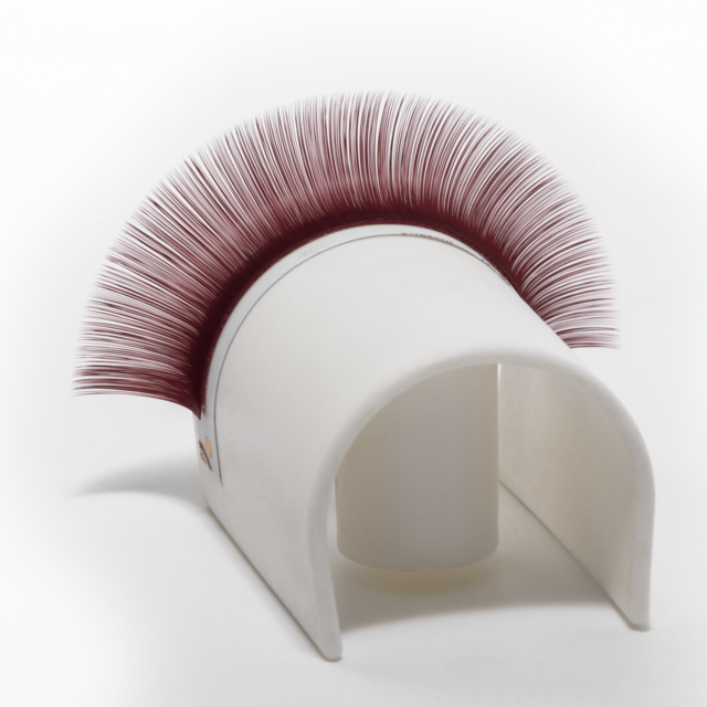 Extensions de Cils Brun Mat Couleur Merlot Baie en Gros, Fibre PBT de Haute Qualité, Cils d'Apparence Naturelle pour Artistes Professionnels