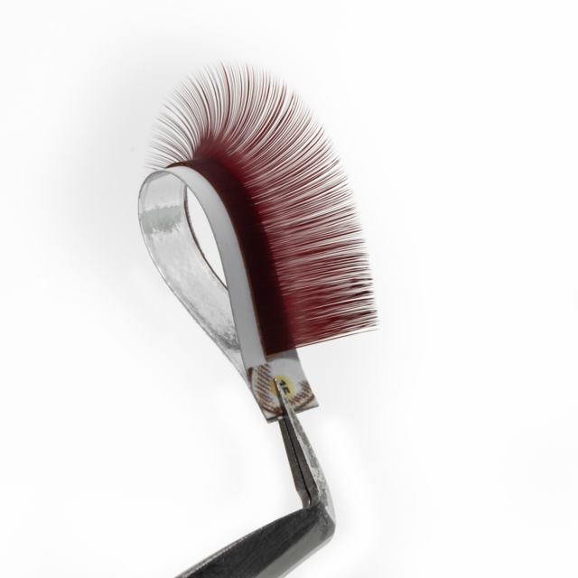 Extensions de Cils Brun Mat Couleur Merlot Baie en Gros, Fibre PBT de Haute Qualité, Cils d'Apparence Naturelle pour Artistes Professionnels
