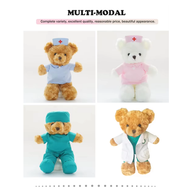 Ours en peluche promotionnel doux en gros avec logo de t-shirt vierge personnalisé - Peluches personnalisables