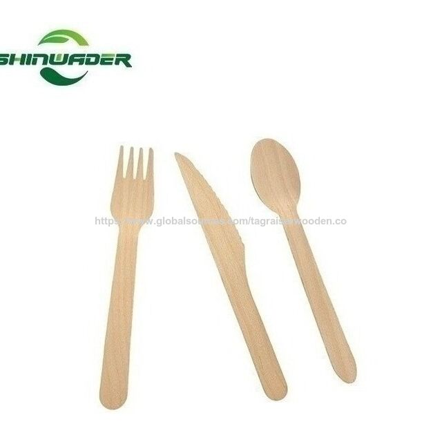 Couverts en Bois de Qualité Alimentaire, Recyclables, Biodégradables et Écologiques, Emballage Personnalisé, Vente Directe d'Usine