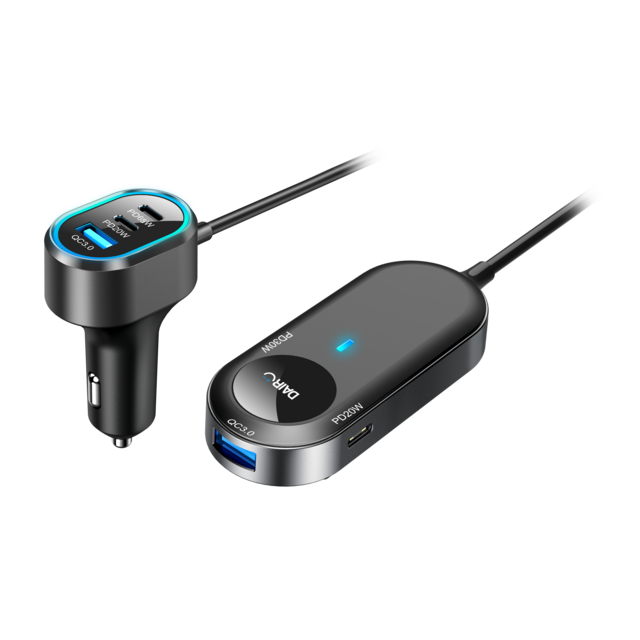 Gaoyi Chargeur Portable pour Véhicule à 5 Ports Avant/Arrière Filaire SCP PD 3.0 OVP, Charge Rapide 133W, Fabrication OEM