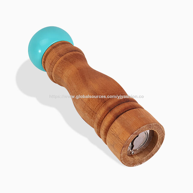 Moinhos de Sal e Pimenta de Madeira de Acácia Personalizados, Conjunto de Moedores de Moagem Manual para Uso na Cozinha