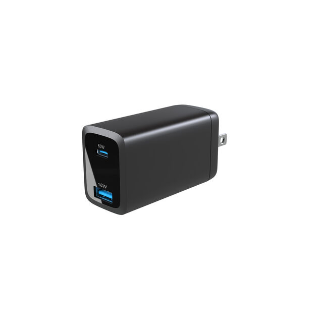 Cargador de pared GaN PD de 65 W 1A+1C