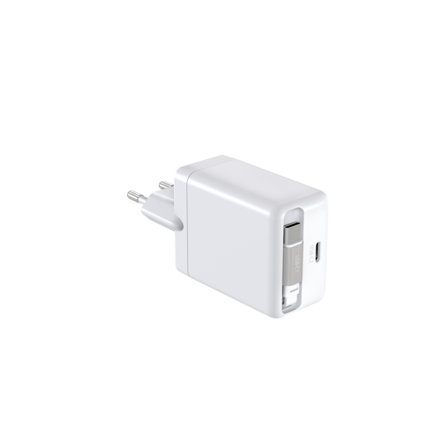 Cargador de pared de 35W con cable USB-C retráctil de 0.7 metros + Puerto USB-C