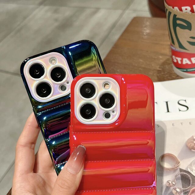 Funda de Moda Personalizada Plateada Suave de TPU OME para Teléfonos Puffer para Iphone 11 12 13 Pro Max