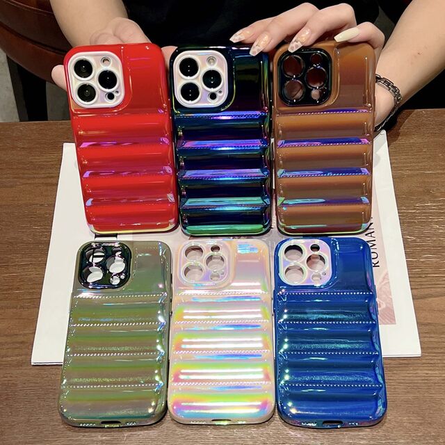 Funda de Moda Personalizada Plateada Suave de TPU OME para Teléfonos Puffer para Iphone 11 12 13 Pro Max
