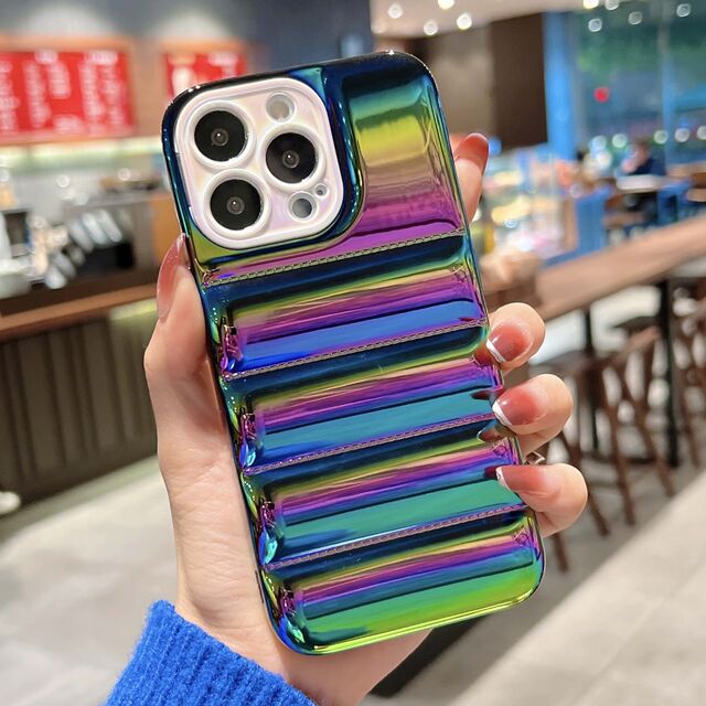 Funda de Moda Personalizada Plateada Suave de TPU OME para Teléfonos Puffer para Iphone 11 12 13 Pro Max