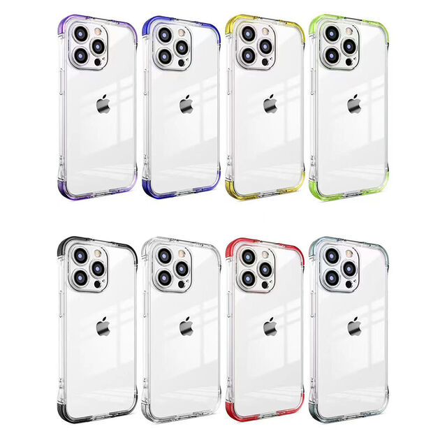 جراب شفاف مع حامل لهاتف iPhone 14 13 12 11 Pro Max، غطاء هاتف محمول بأربعة زوايا مع حامل لسلسلة iPhone 13