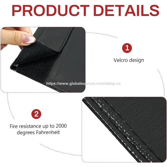 Bolsas Ignífugas para Documentos, Bolsa para Batería Lipo, Bolsa para Batería de Bicicleta Eléctrica, Bolsa Ignífuga para Almacenamiento de Baterías de Litio y Documentos Importantes