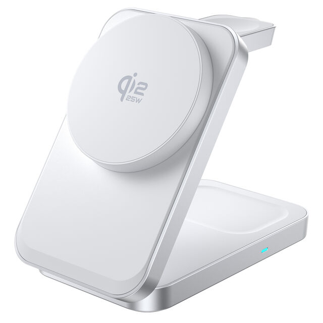 Carregador sem fio Qi2.2 de 25 Watts Recém-Lançado para Celular 3-em-1, Bom para Carregamento Rápido em Casa