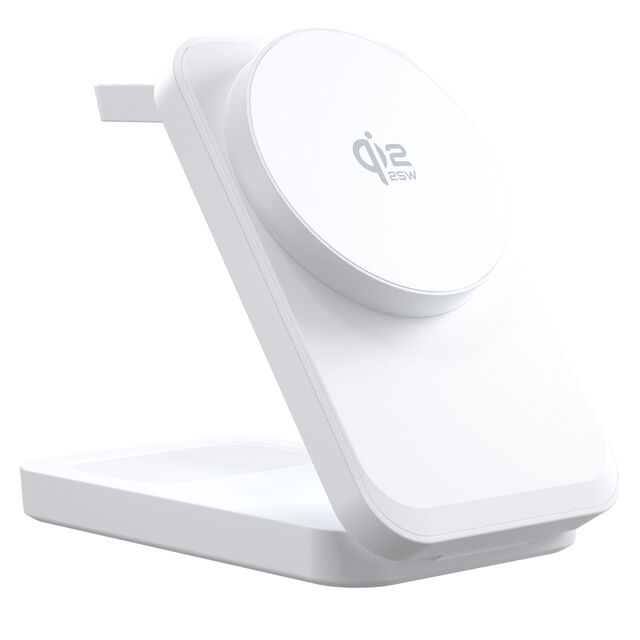 Carregador sem fio Qi2.2 de 25 Watts Recém-Lançado para Celular 3-em-1, Bom para Carregamento Rápido em Casa