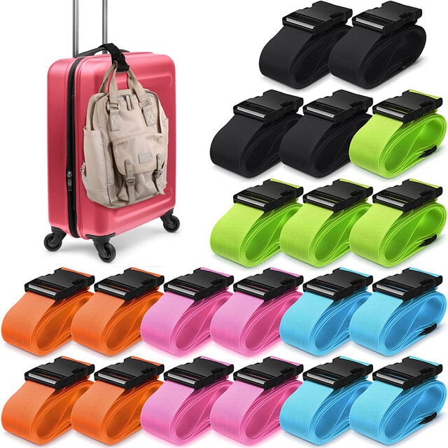 Individuell anpassbarer, strapazierfähiger Gepäckgurt aus robustem Nylongewebe, verstellbarer Kofferband für sicheres Reisegepäck, Teile & Zubehör für Taschen