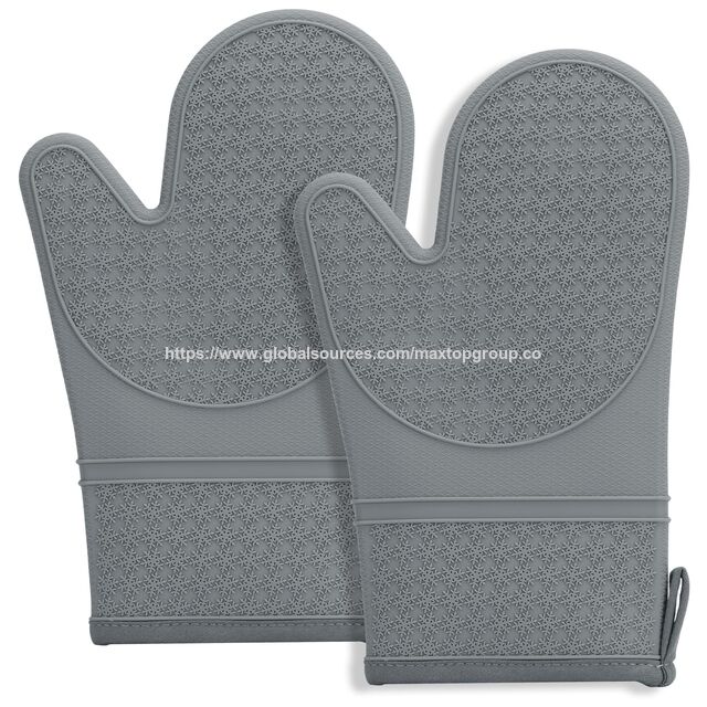 Sarung Tangan Dapur Silikon Tahan Panas Harga Pabrik - 2 Pcs dengan Lapisan Katun Lembut untuk Memanggang, Memanggang, Memasak