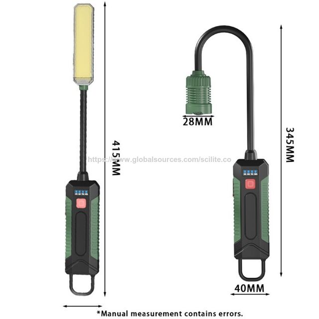 Lampe de travail LED COB avec tuyau flexible à 360° pour barbecue, éclairage de secours extérieur, pour l'entretien automobile