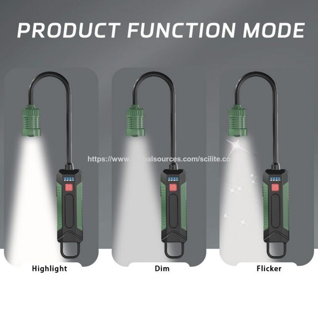 Lampe de travail LED COB avec tuyau flexible à 360° pour barbecue, éclairage de secours extérieur, pour l'entretien automobile