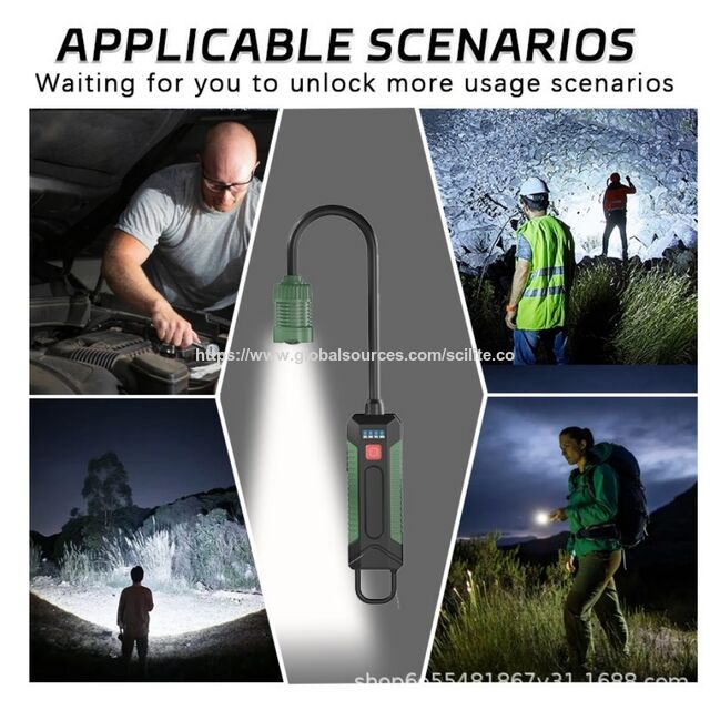 Lampe de travail LED COB avec tuyau flexible à 360° pour barbecue, éclairage de secours extérieur, pour l'entretien automobile