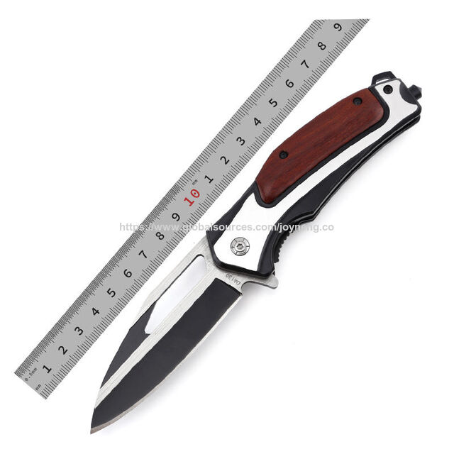 Benutzerdefiniertes Taschenmesser Tragbare Edelstahlklinge Klappmesser mit Holzgriff Camping Survival Messer Stahlklinge OEM Unterstützung
