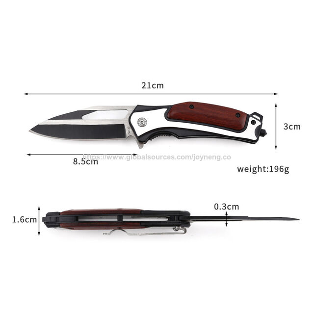 Benutzerdefiniertes Taschenmesser Tragbare Edelstahlklinge Klappmesser mit Holzgriff Camping Survival Messer Stahlklinge OEM Unterstützung