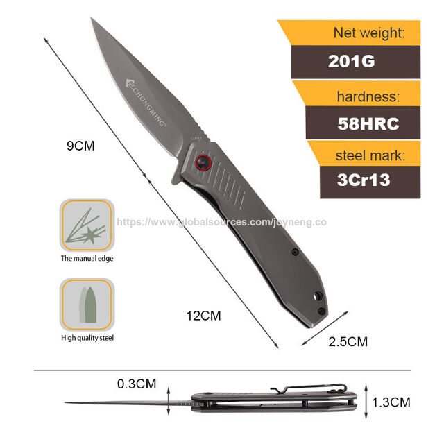 Couteau de poche EDC pliant tactique de camping et de survie en plein air personnalisé en gros avec lame en acier inoxydable 3CR13, vente chaude