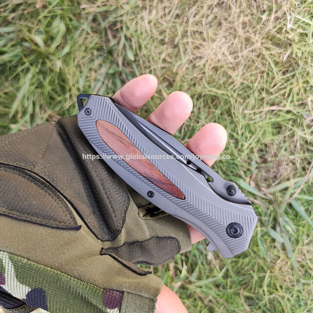 Couteaux de Chasse Personnalisés, Tactiques, de Survie, de Camping, de Poche et Bon Marché avec Manche en Bois