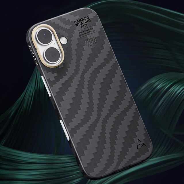 Bestseller NEU Fog Black Aramidfaser Kevlar Stoßfest mit Magsafe Premium Handyhülle für iPhone 16 Pro