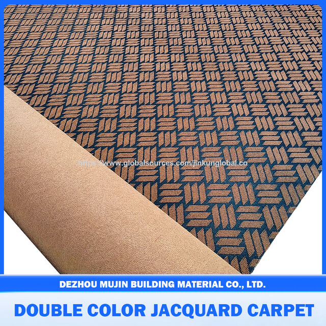 Rollo de Alfombra Jacquard de Poliéster de Doble Color para Oficina y Escaleras