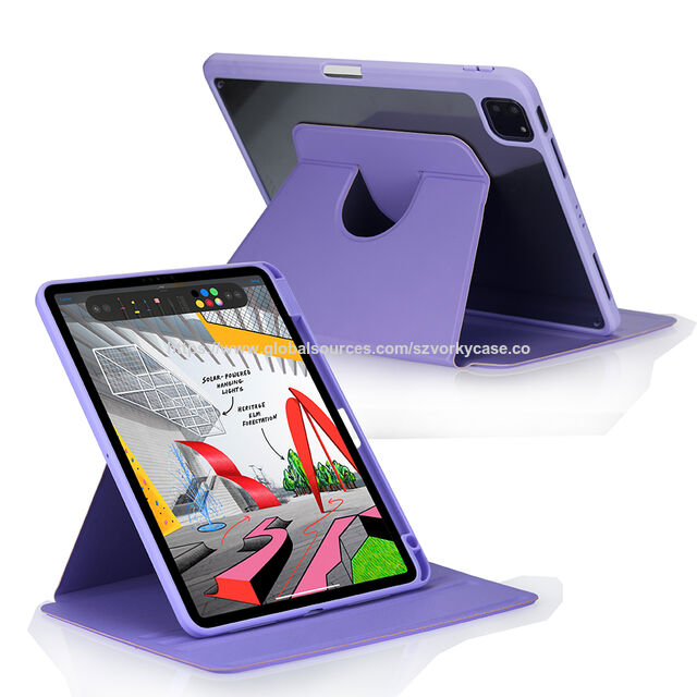 جراب تابلت جلد PU دوار 360 درجة لجهاز Ipad الجيل العاشر Pro 11/12.9 بوصة