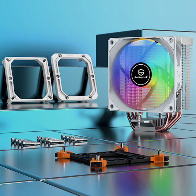 Harga pabrik tiga warna tetap Warna OEM/ODM Komputer CPU Cooler 4 Heatpipe Pendingin CPU untuk Intel 1150/1200/1366/1700 AMD4/AMD5