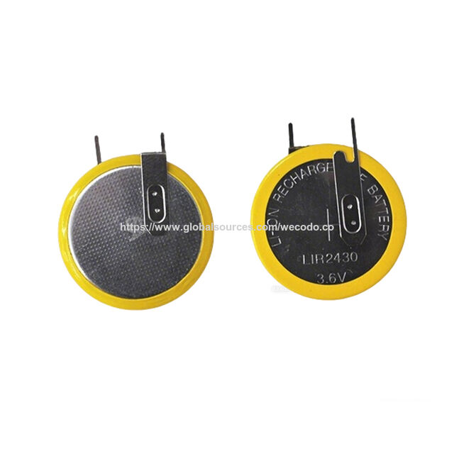 Pila de botón recargable LIR 2025 de 35mAh con terminales/pines 24*5.0mm - Ideal para dispositivos electrónicos