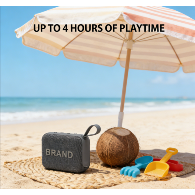 Deep Bass Bluetooth 5.3 Speaker with 8W Amplifier, 1200mAh Battery, AUX/TF Card Playback and TWS for Computer