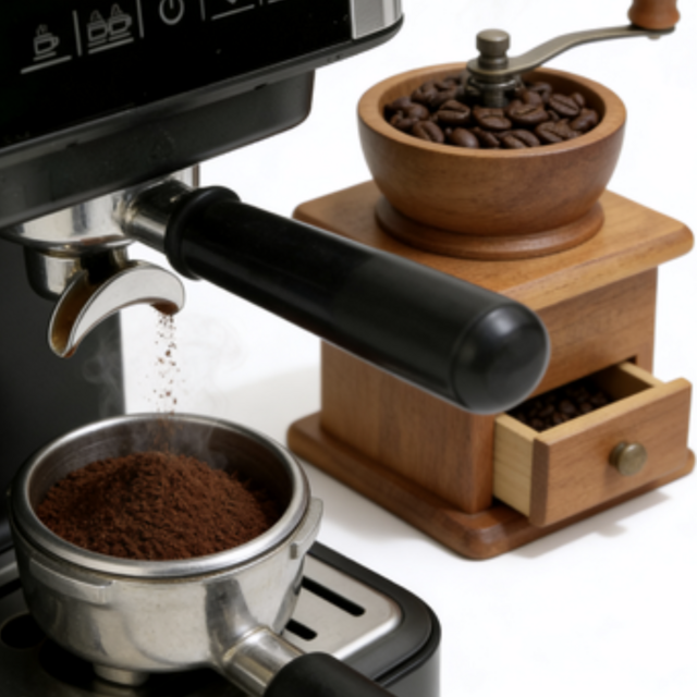 Máquina de café expresso semiautomática de 15 bar com vaporizador de leite em aço inoxidável