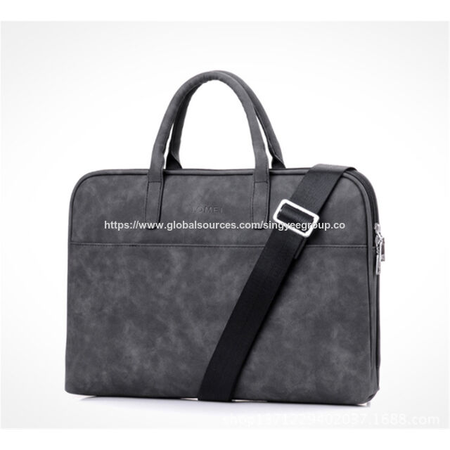 Pasta de couro PU impermeável de 15,6 polegadas para laptop, bolsa de ombro para laptop B8