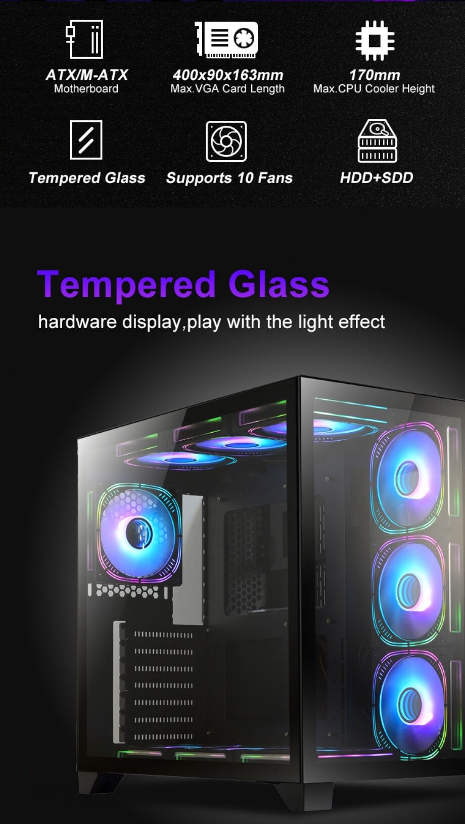 Buy China Wholesale Factory Oem Rgb Backlit Style Pc Gamer Towers ...
