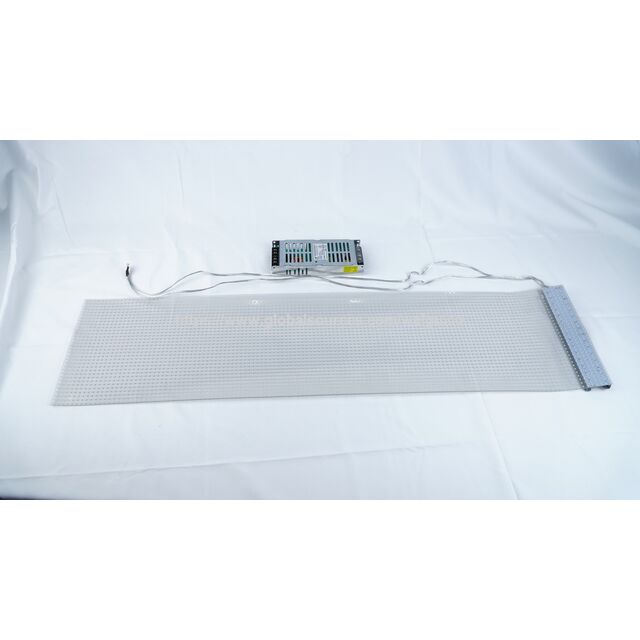 شاشة LED مرنة فائقة الرقة P4 P6 P8 P10 P16 P20 P31.25 ، لافتات LED شفافة 1000 × 240 مم ، وحدة LED