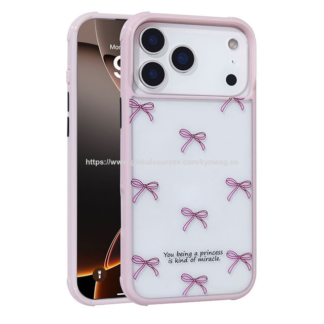 Coque Esthétique Rose Pastel pour iPhone 16 avec Papillon Peint à la Main et Impression Florale, Housse Douce Antichoc