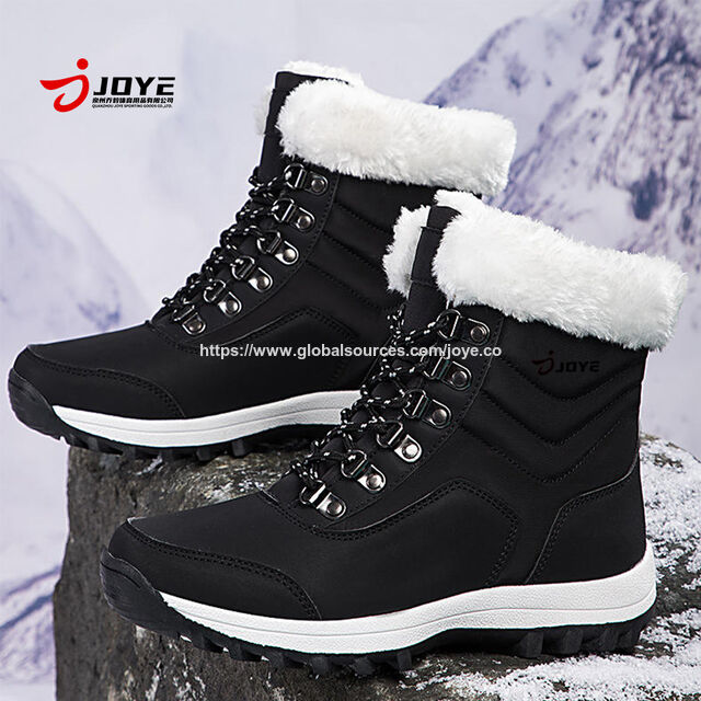 Bottes de neige d'hiver pour femmes, mi-hautes et hautes, étanches jusqu'à la cheville, laine douce, isolation épaisse, toile d'automne